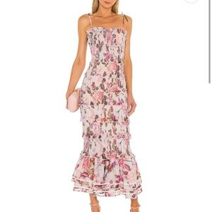 v. chapman violet corset ruffled tiered hem midi dress bytrendypep on LTK